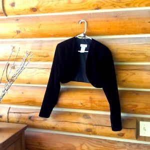 Crushed velvet cropped dress jacket